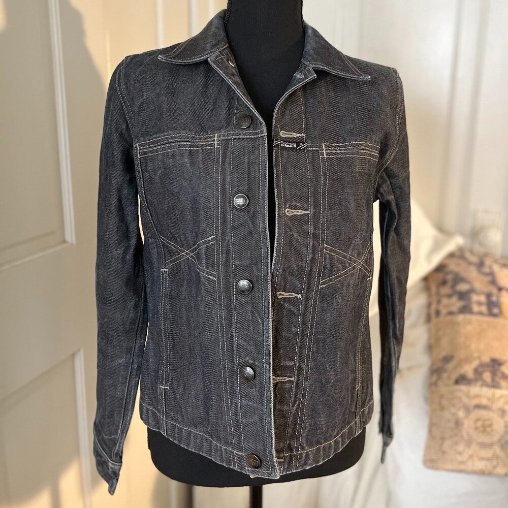 y2k 90s blokecore unisex goth japanese denim girbaud selvedge jacket small